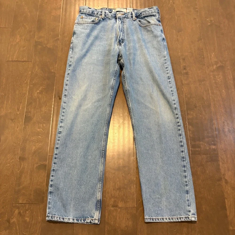 Y2K Levi's 505 Regular Fit Jeans Mens 36x32 Light Wash Straight‎ Leg 100% Cotton